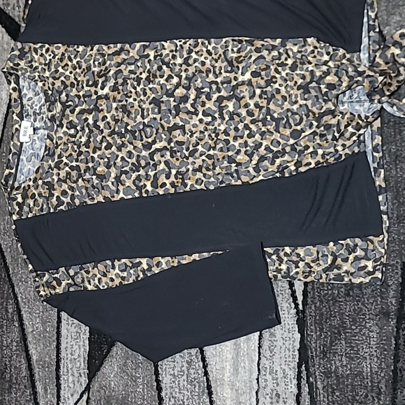 BKE RAGLAN SLEEVE LEOPARD PRINT FRONT TIE SHIRT - Picture 4 of 11